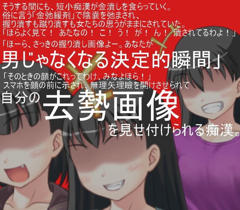 女子校生に潰されたい 巨根痴●男を女子校生たちが寄ってたかってキ〇タマ責めのうえ、文化祭で玉責めショーに出す！ 【金蹴り】【金責め】【玉潰し】【CFNM】 サンプル画像 3