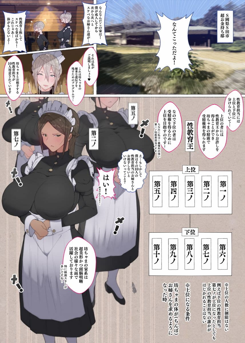 このお屋敷の坊ちゃまは…男に飢えたメイド達に搾られている！！ 働くお姉さん達 メイドのお姉さん達 サンプル画像 5