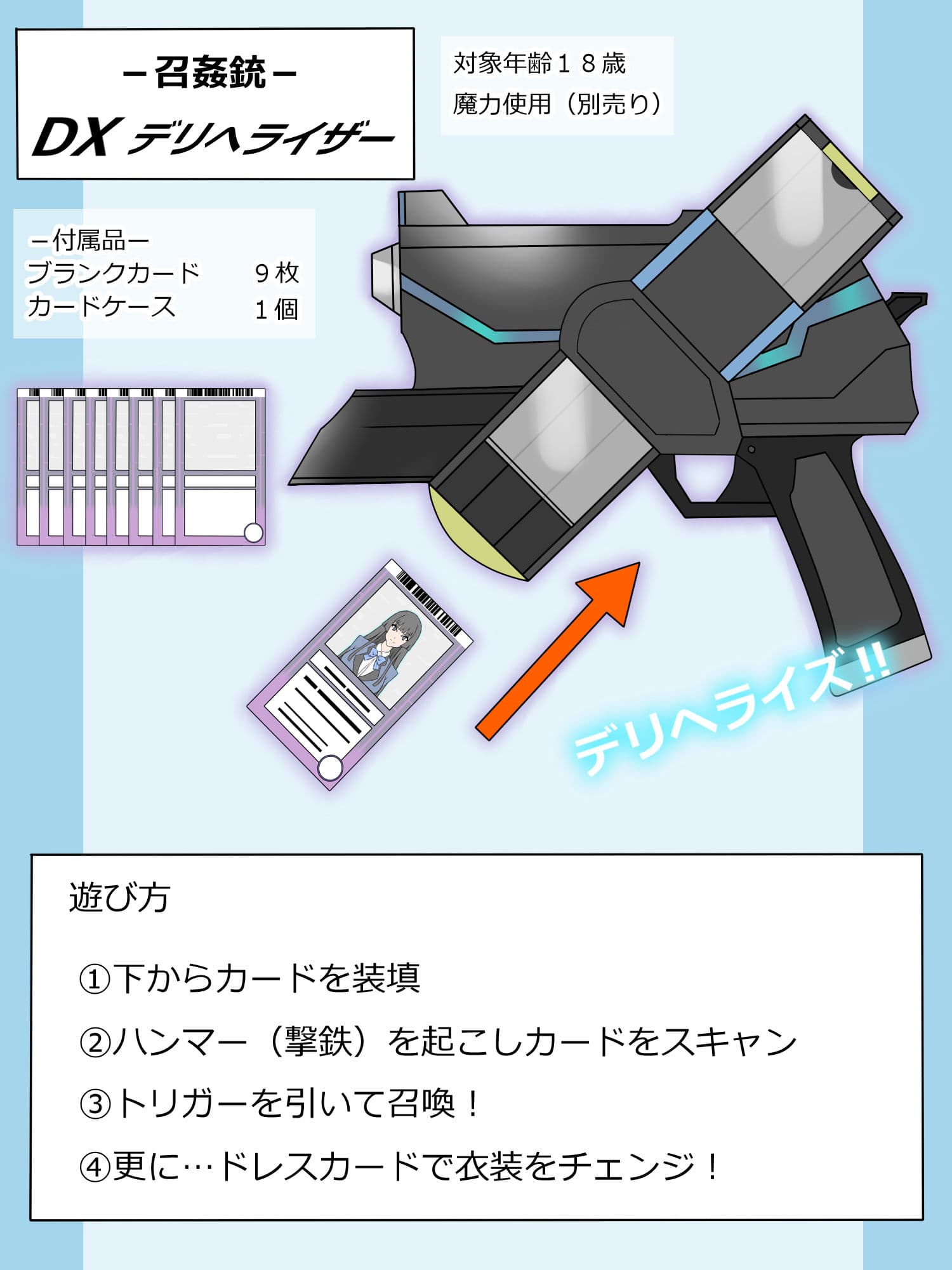 『召姦銃 DXデリへライザー』ver.1 〜カードから女性を召喚してエッチするお話〜 サンプル画像 1