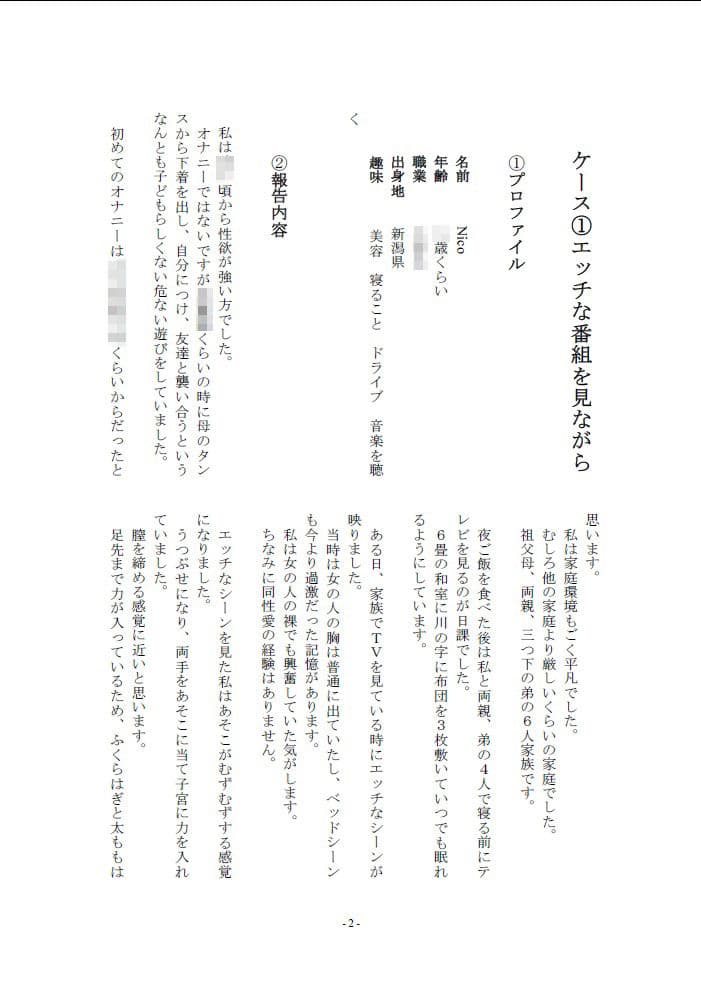 5人の女性から聞いた初めてのオナニー体験談vol.2 サンプル画像 1