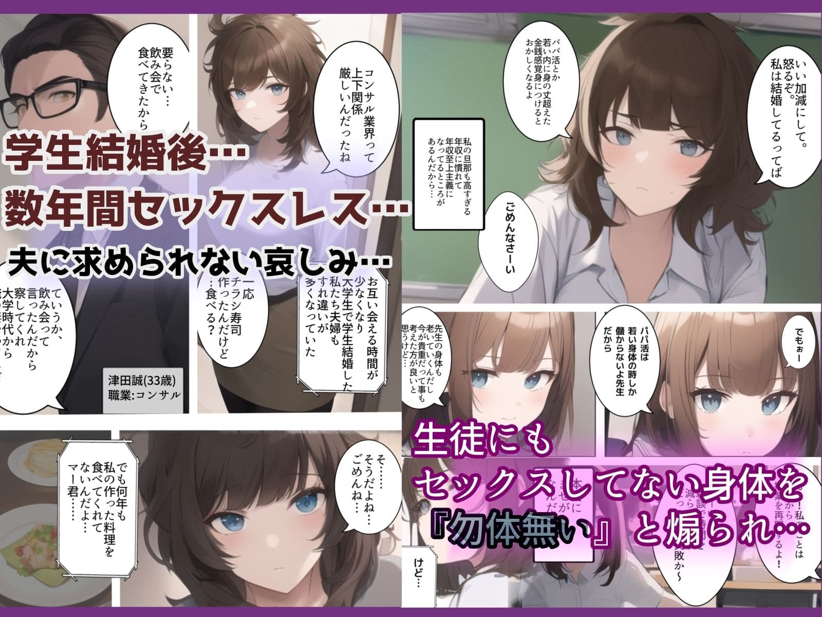 学生結婚10年後のセックスレス 〜ジムで出会う昔の嫌いなチャラ男。痩せるつもりがダウナー人妻女教師がDQN色黒男に寝取られ孕ませトレーニングを受けてた話 サンプル画像 1