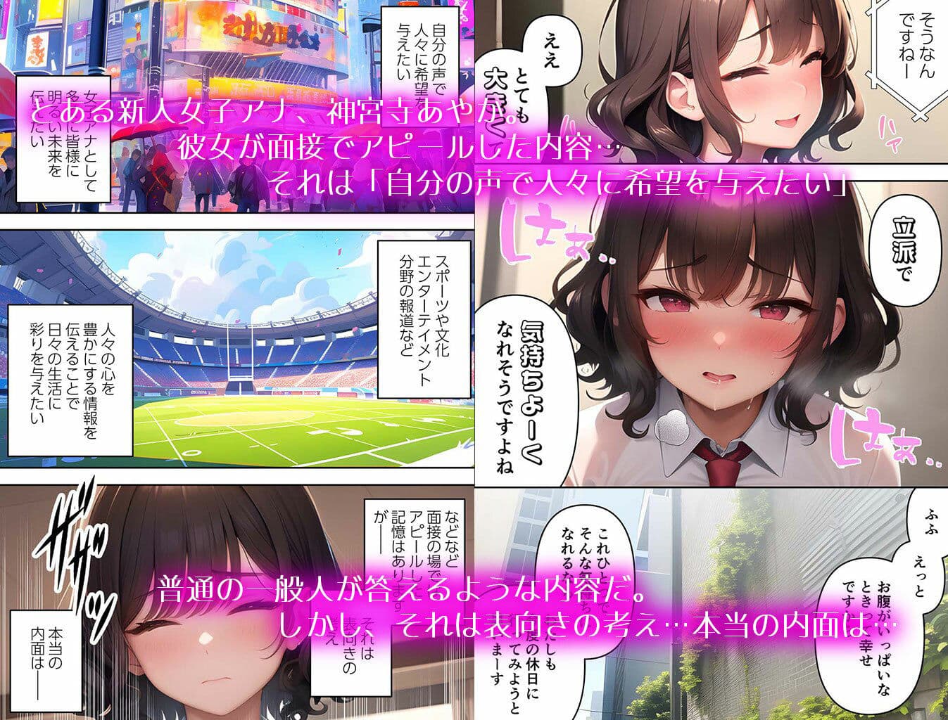 【漫画版】SNSで噂になっている露出狂な女子アナは本番中に淫語を発してくるからマジで困る サンプル画像 1