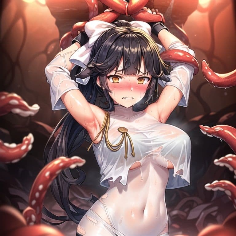 アズレンの愛宕と高雄、触手輪●で苗床化出産快楽堕ち サンプル画像 5