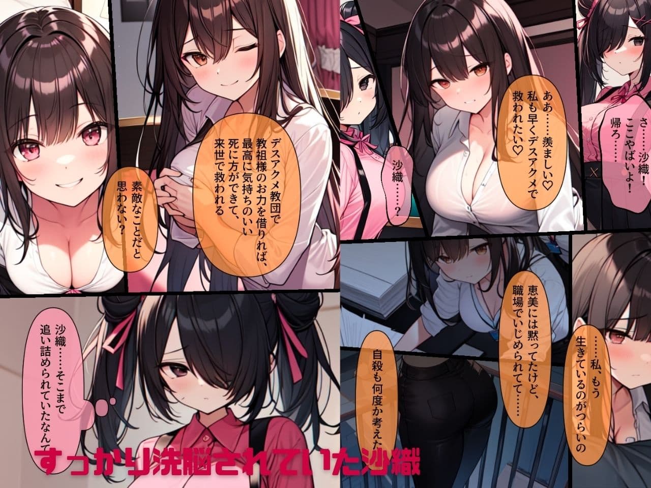 連れデスアクメ〜仕事がつらくて死にたい親友に連れられ謎の宗教施設に。デスアクメで果てようとする親友を助けようとするがちんぽと謎のクスリで昇天。死にたくないのに教祖との最初で最後のデスアクメキメちゃいます サンプル画像 4