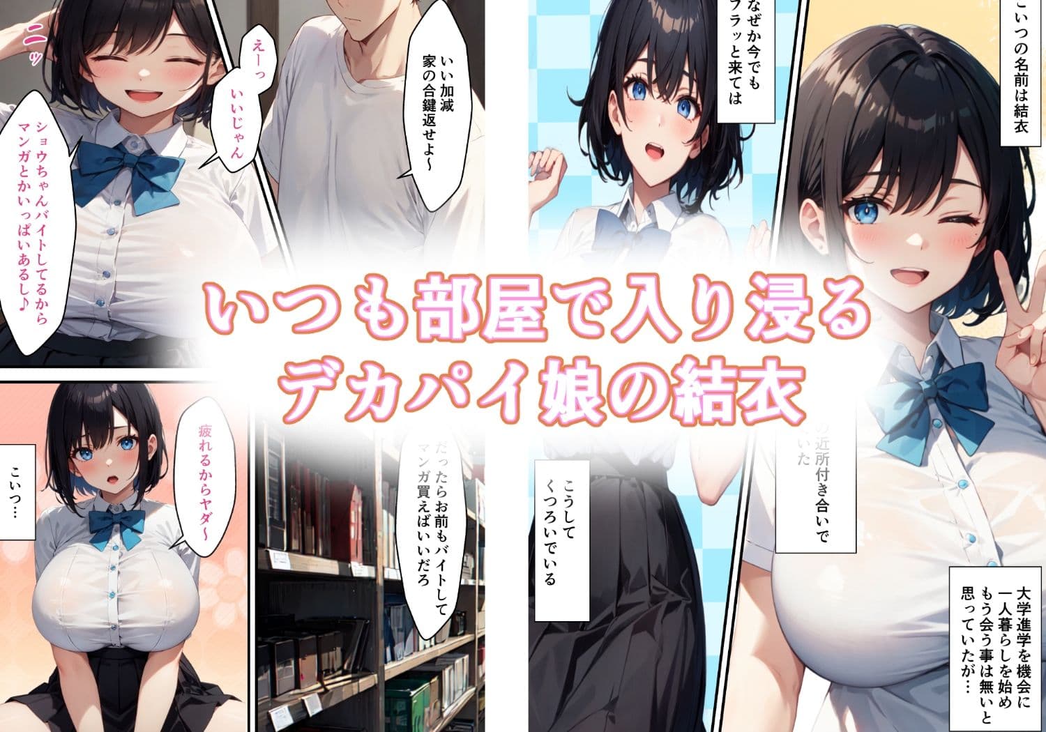 部屋に入り浸るデカ乳娘とHする話 サンプル画像 1