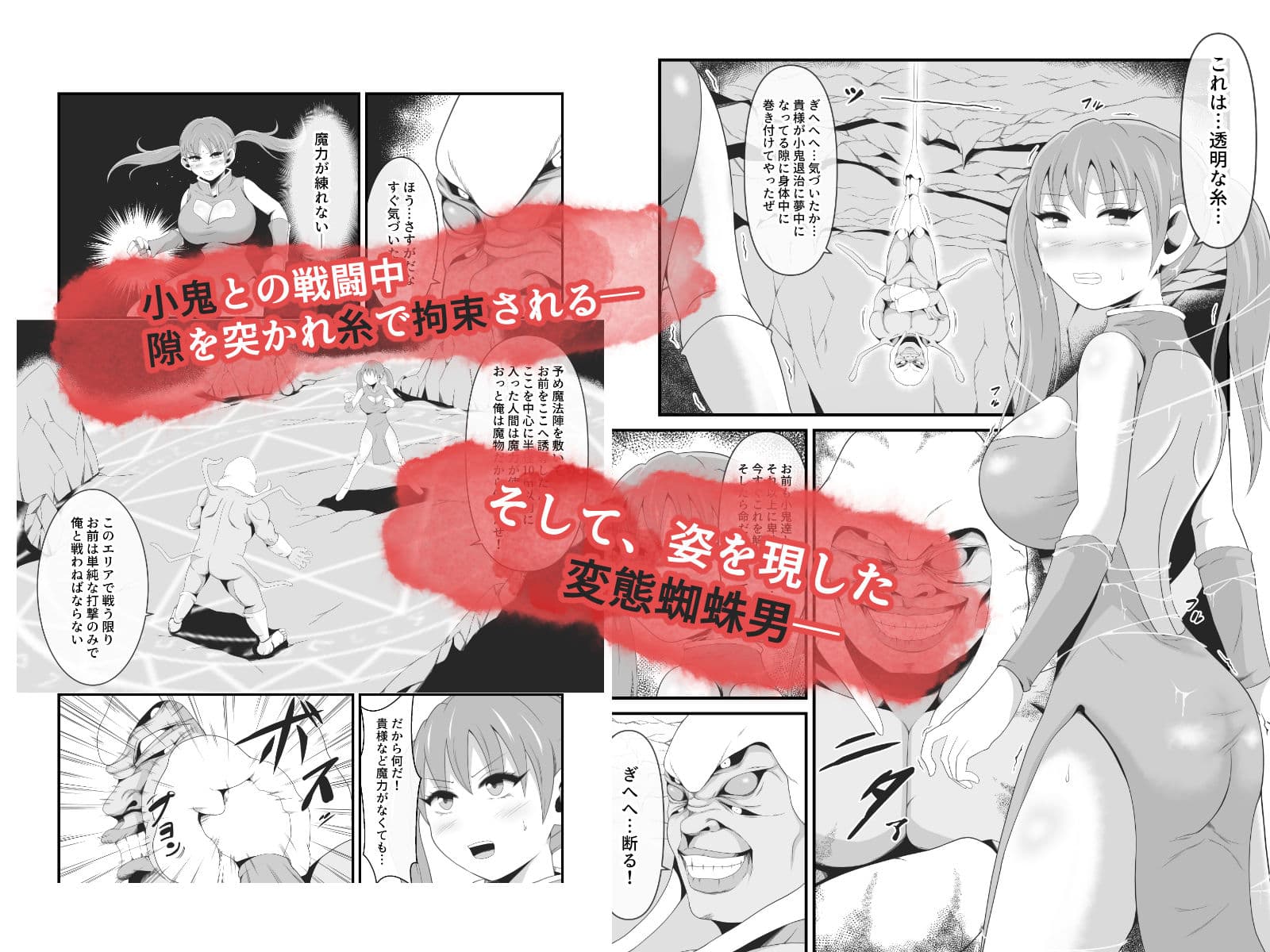 聖なる武闘家は変態蜘蛛男の眷属に堕とされる サンプル画像 2