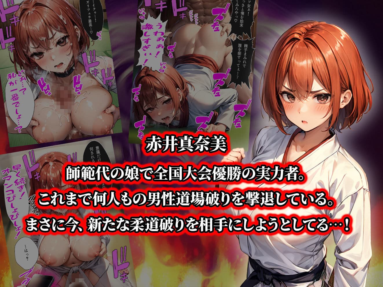 負けたら即中出しセックス催●アプリでなすすべなく敗北し、メス豚堕ちする3人の柔道少女達の話【セリフ付き】 サンプル画像 4