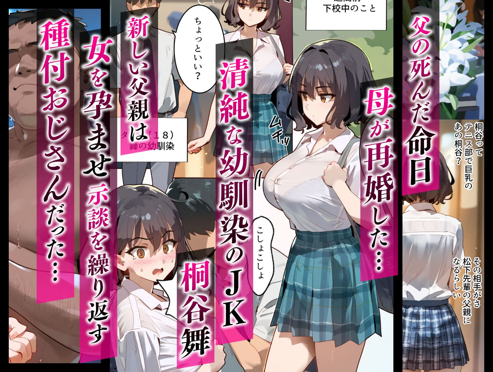 托卵命日！種付義父さん家の義妹にされ寝取られた幼馴染-母親再婚。幼馴染巨乳女子は実父の命日に嫌いな男達（義父＆義兄）に寝取られ孕まされる話 サンプル画像 1