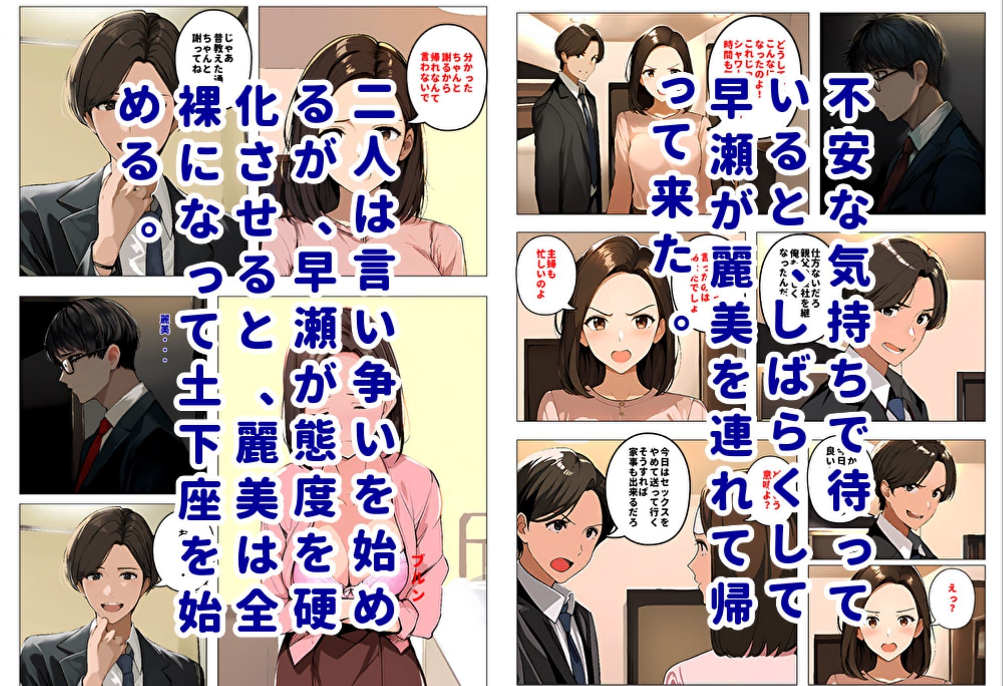 間男の提案に乗って不倫現場を目撃したら、最愛の妻が土下座してセックスのお願いをした。 サンプル画像 5