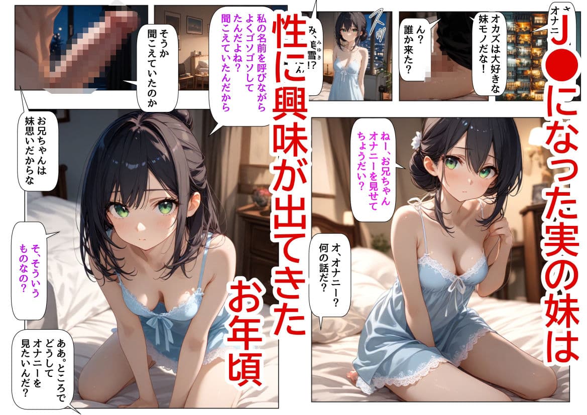 男のオナニーに興味津々な妹と、妹を騙してヤりたいお兄ちゃん サンプル画像 1