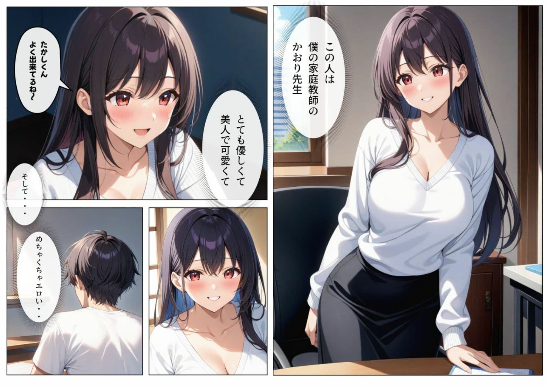 父とセッ〇スしていた巨乳家庭教師に中出ししてやった サンプル画像 1