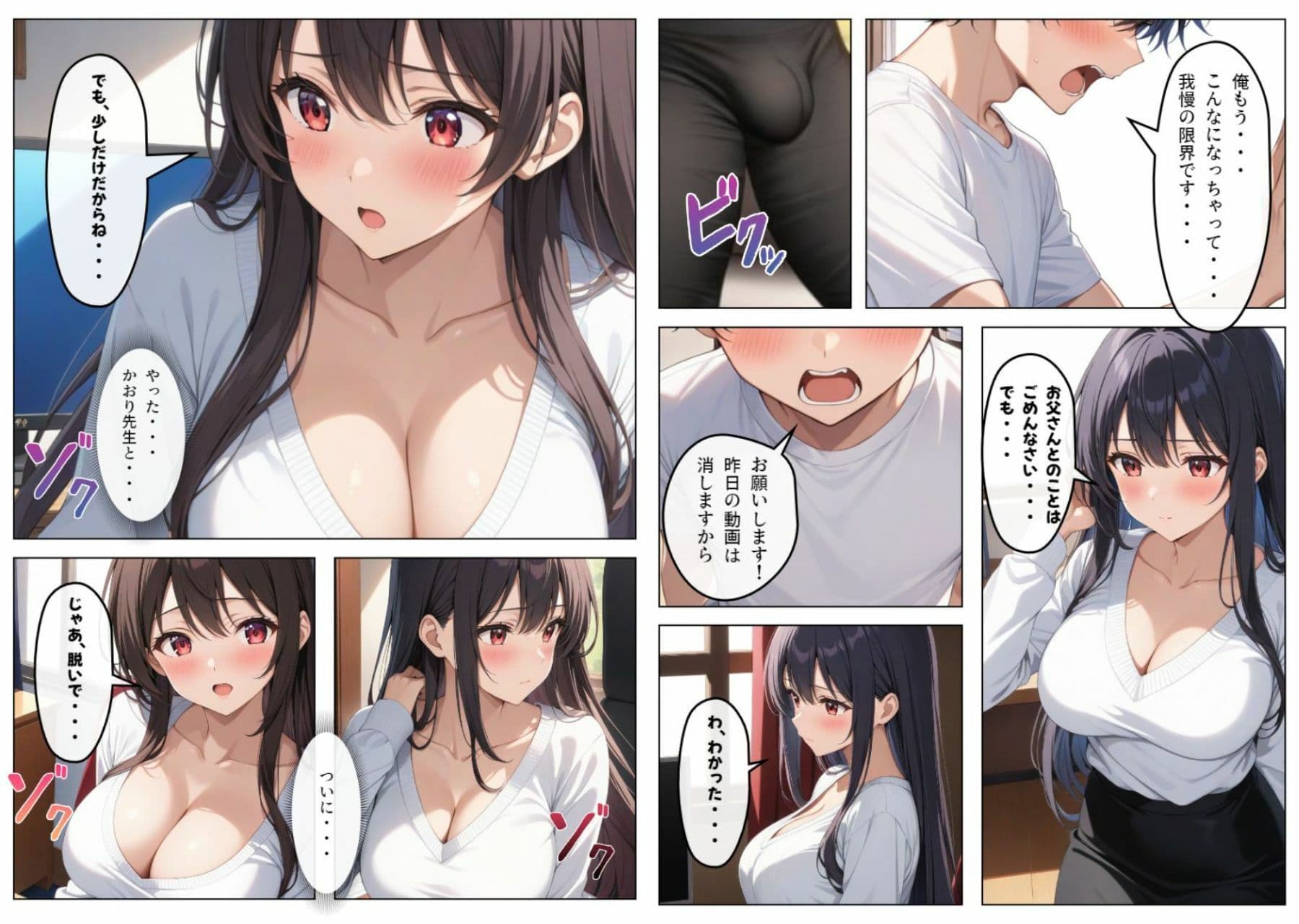 父とセッ〇スしていた巨乳家庭教師に中出ししてやった サンプル画像 7