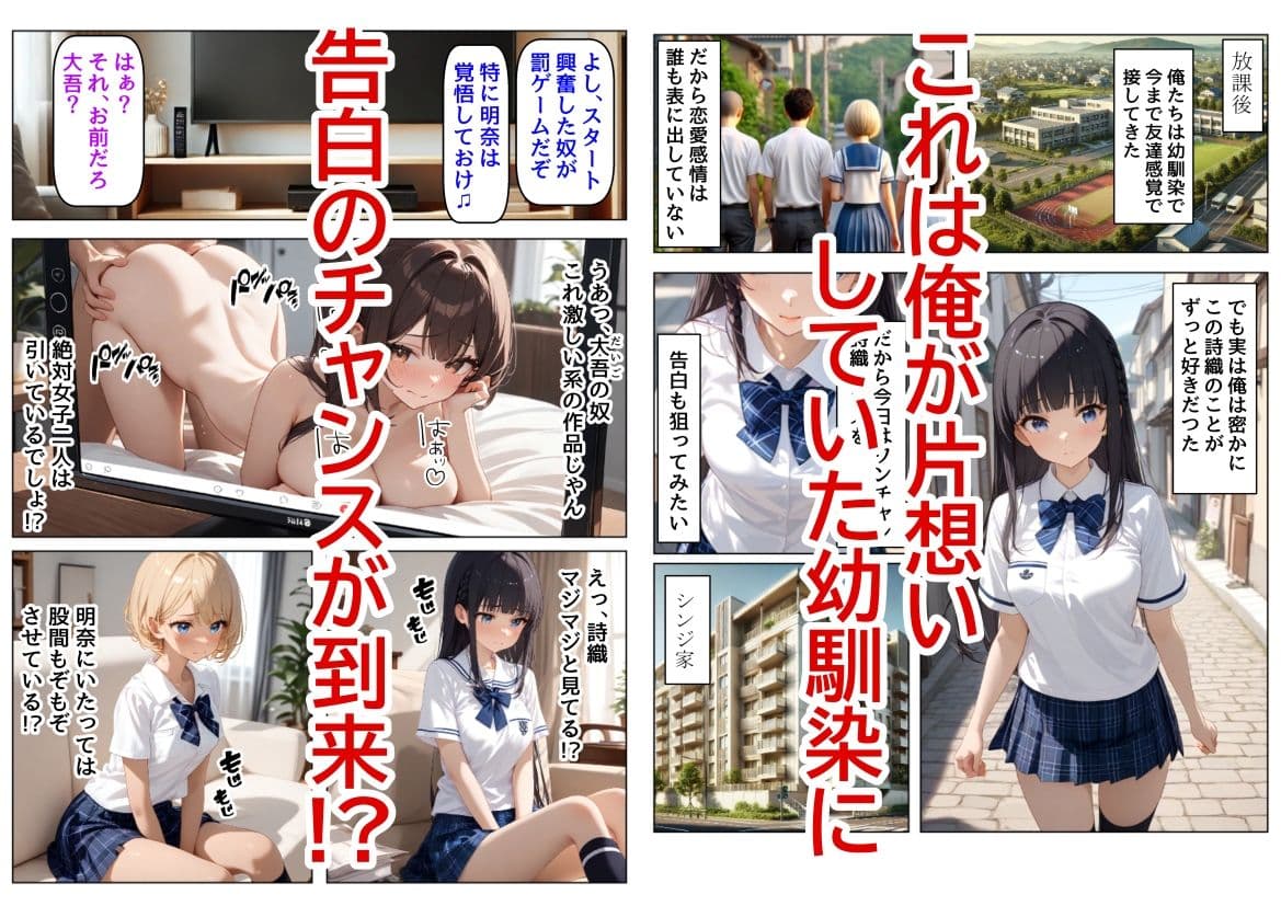 初体験に興味ある幼馴染4人で、AV鑑賞会してみる サンプル画像 2