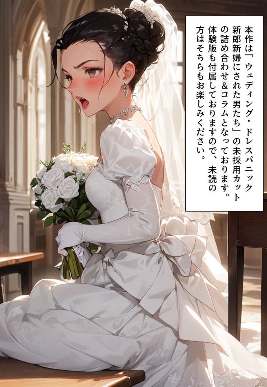 100円画集「ウェディング・ドレスパニック！新郎新婦にされた男たち、体験版＋おまけ」 サンプル画像 1