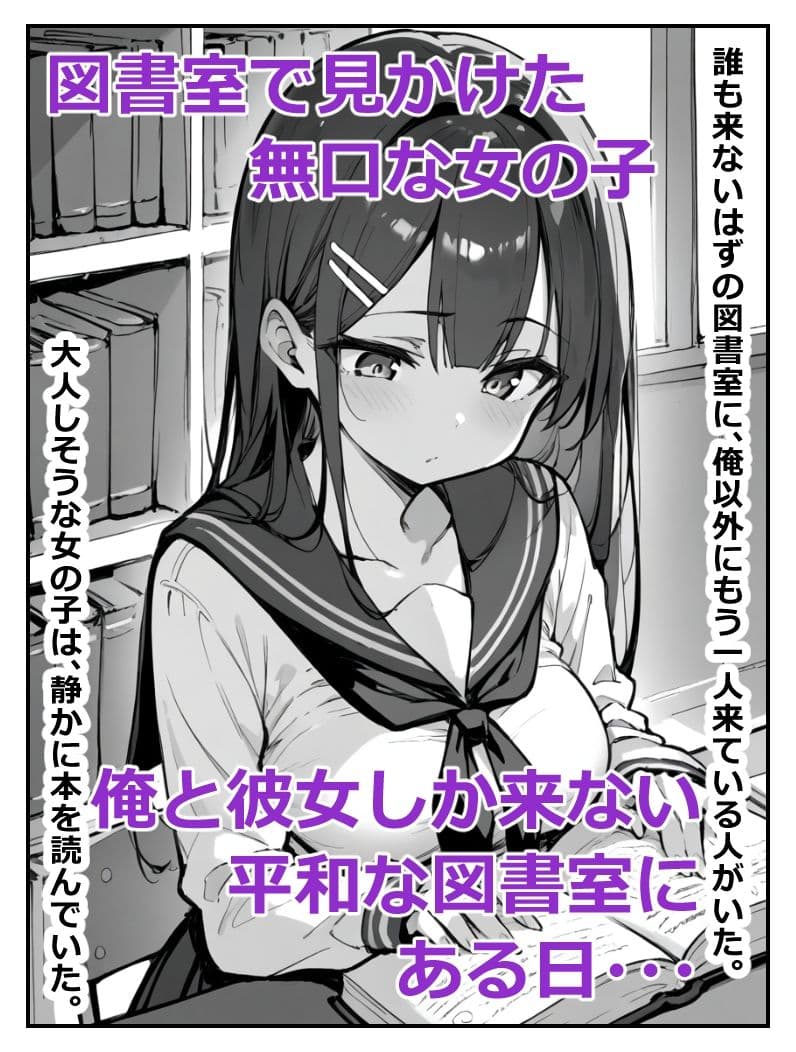 図書室にいた無口な女の子が実はえちえちだったので生ハメしても何も言わないから中出ししまくった話 サンプル画像 1