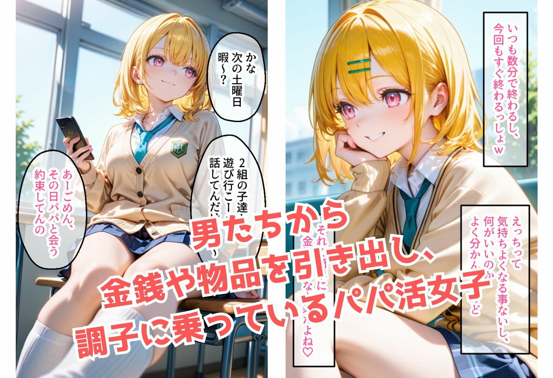 生意気なパパ活JK女子がチン棒に服従した件【全Pセリフ有】 サンプル画像 1