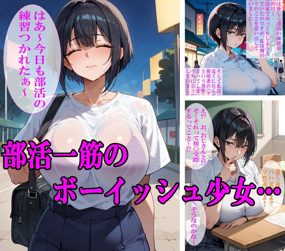 パパ活快楽妊娠〜ボーイッシュ健康部活少女はパパ活で受精し母になる〜 サンプル画像 1