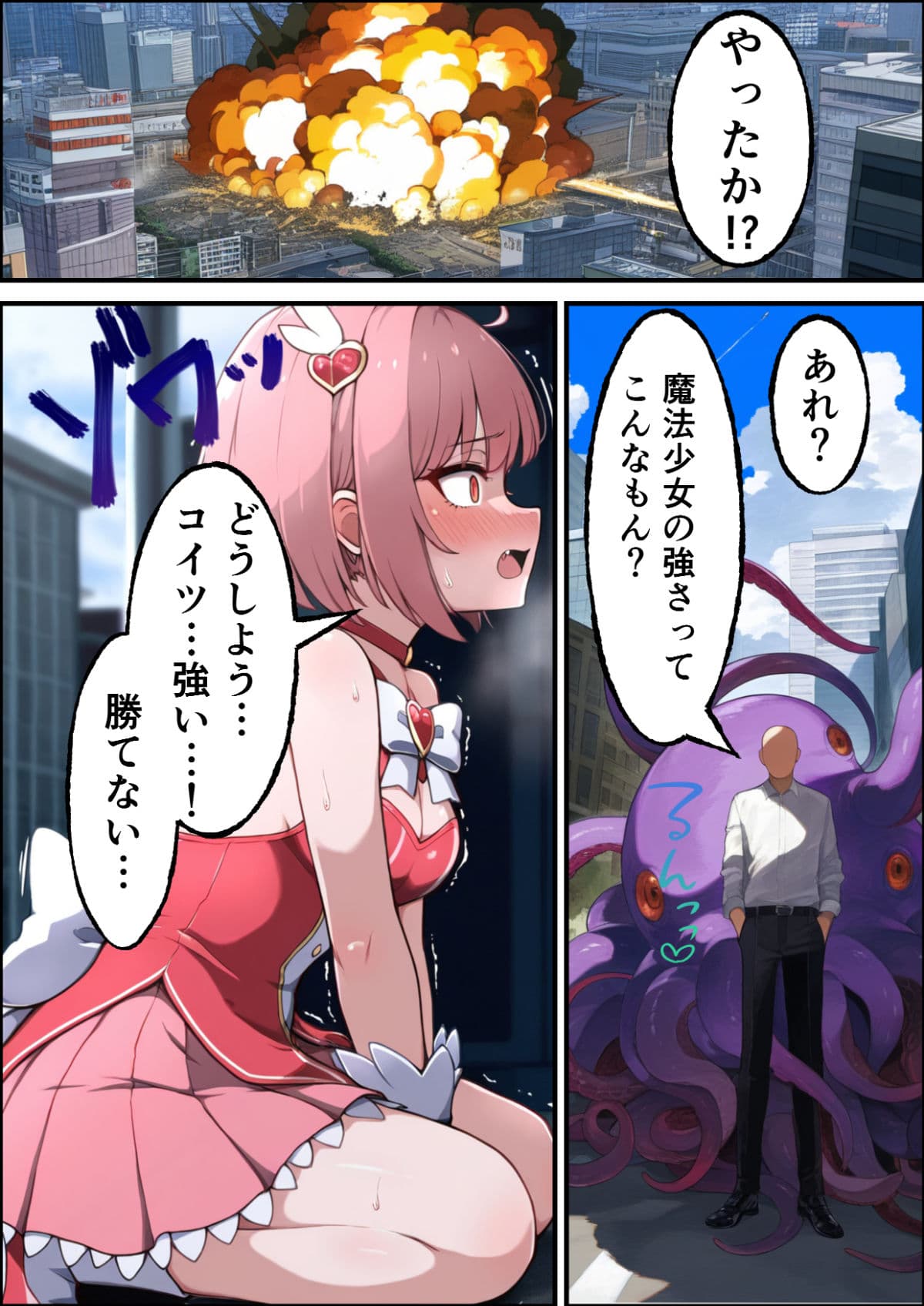 触手を操る怪人に敗北して種付けされる魔法少女 サンプル画像 3