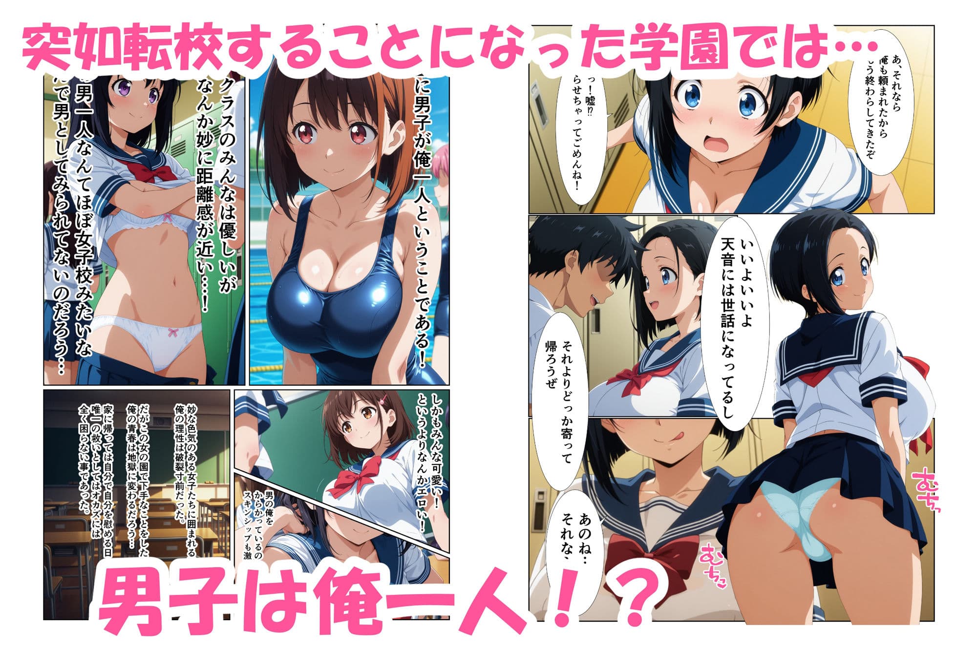 いつでもえっちOKの学園で唯一の男子の俺が女子とヤりたい放題する話 サンプル画像 1