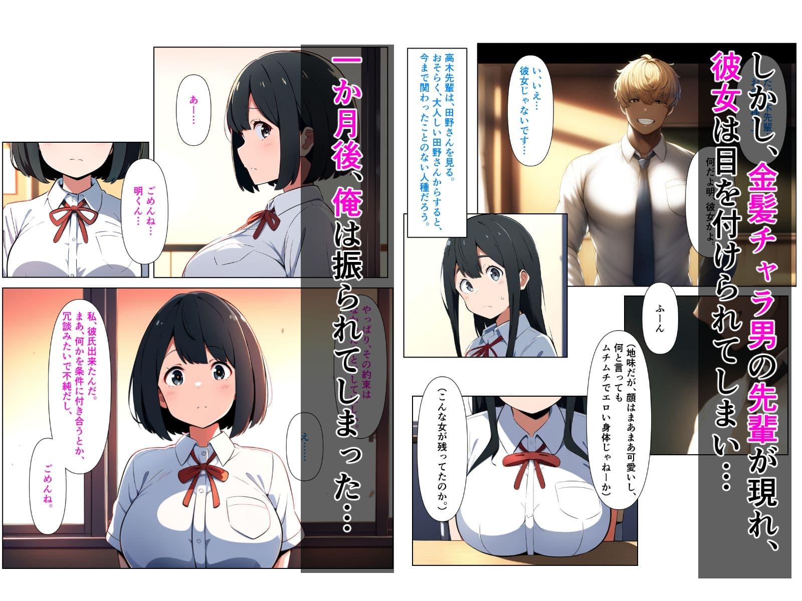 黒髪陰キャの幼馴染をチャラ男先輩に寝取られる話 サンプル画像 3