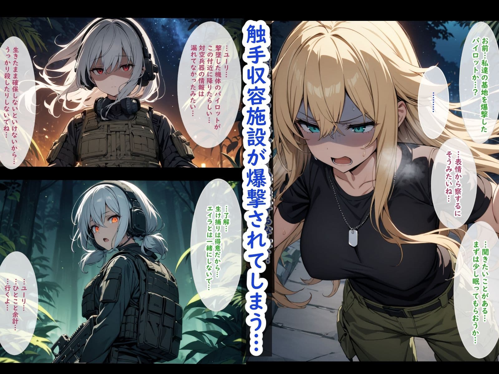 武装少女が触手に襲われたりふたなりになったりする話 サンプル画像 2