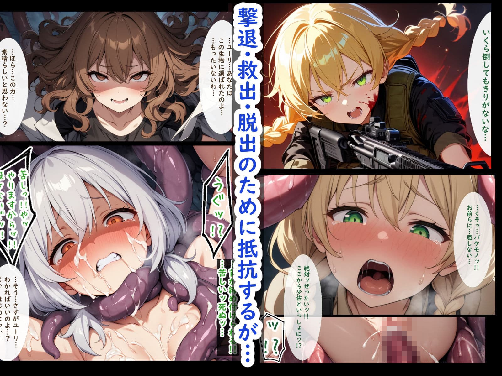武装少女が触手に襲われたりふたなりになったりする話 サンプル画像 4