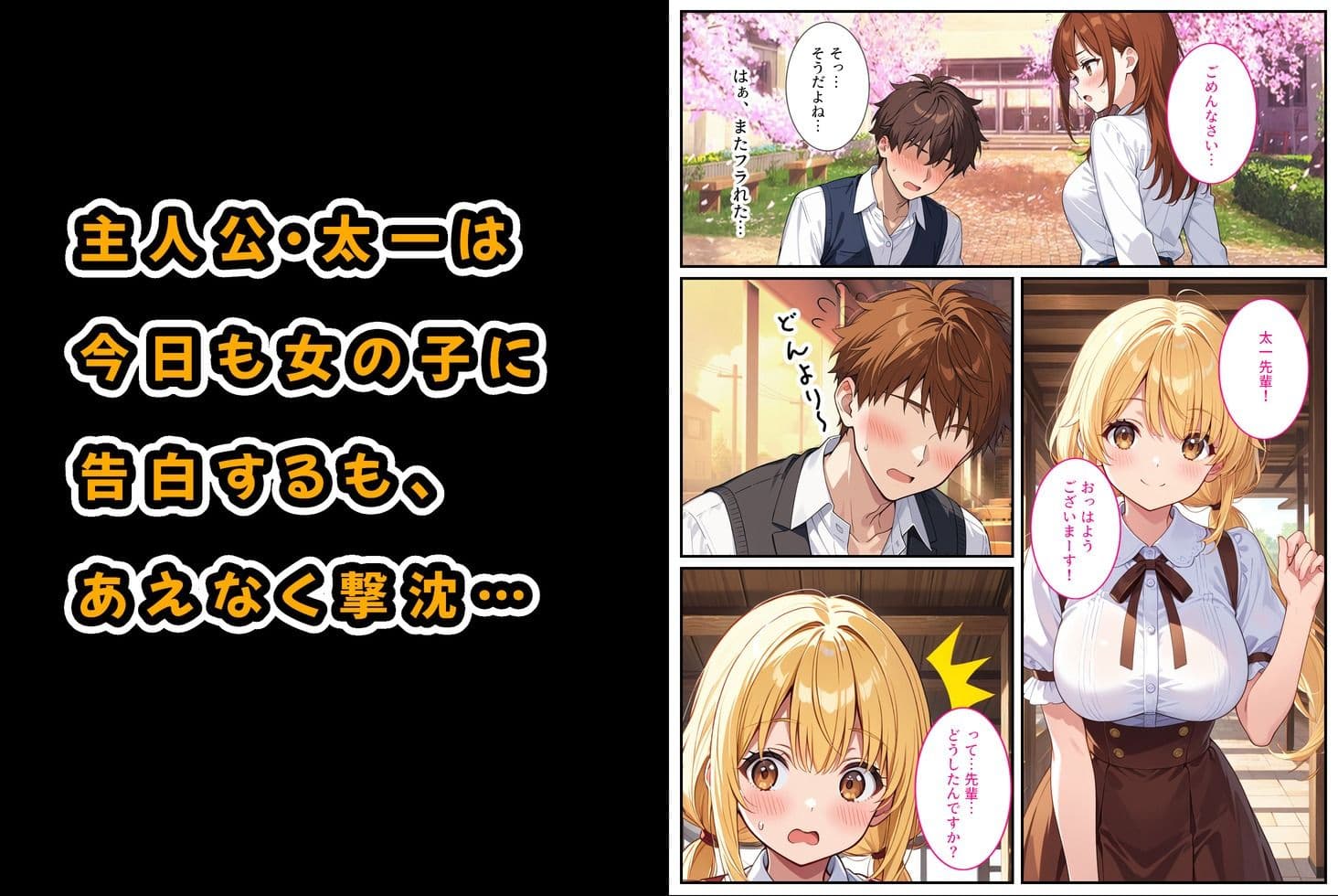 落ち込んでるオレに爆乳の後輩女子が処女をくれました！ サンプル画像 1