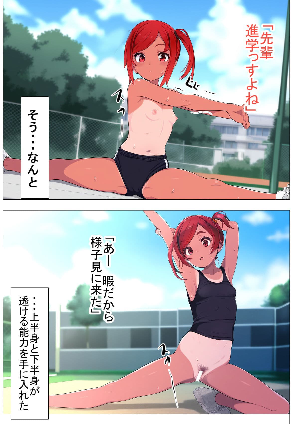 上半身or下半身まるだしの日常 サンプル画像 2