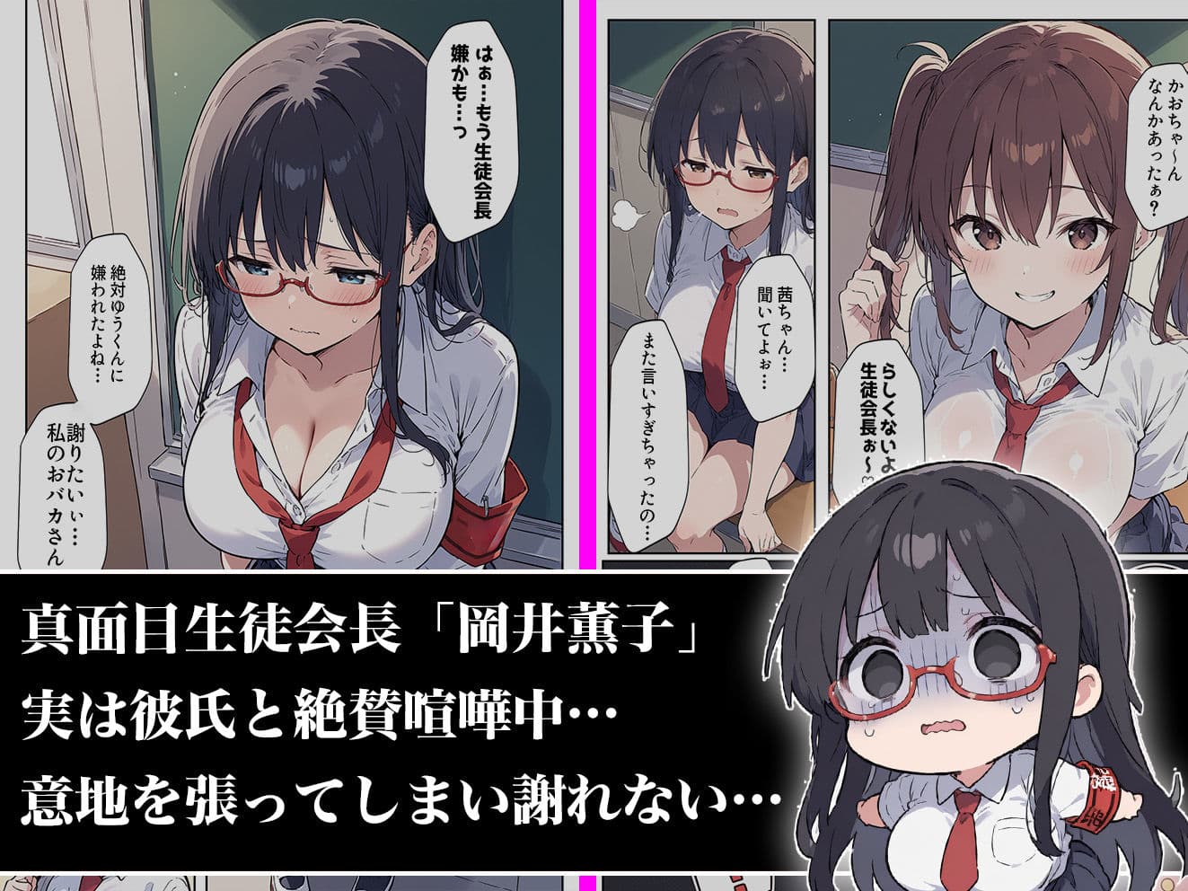 俺の前だとド変態になる真面目生徒会長の話 彼氏と喧嘩編 サンプル画像 1