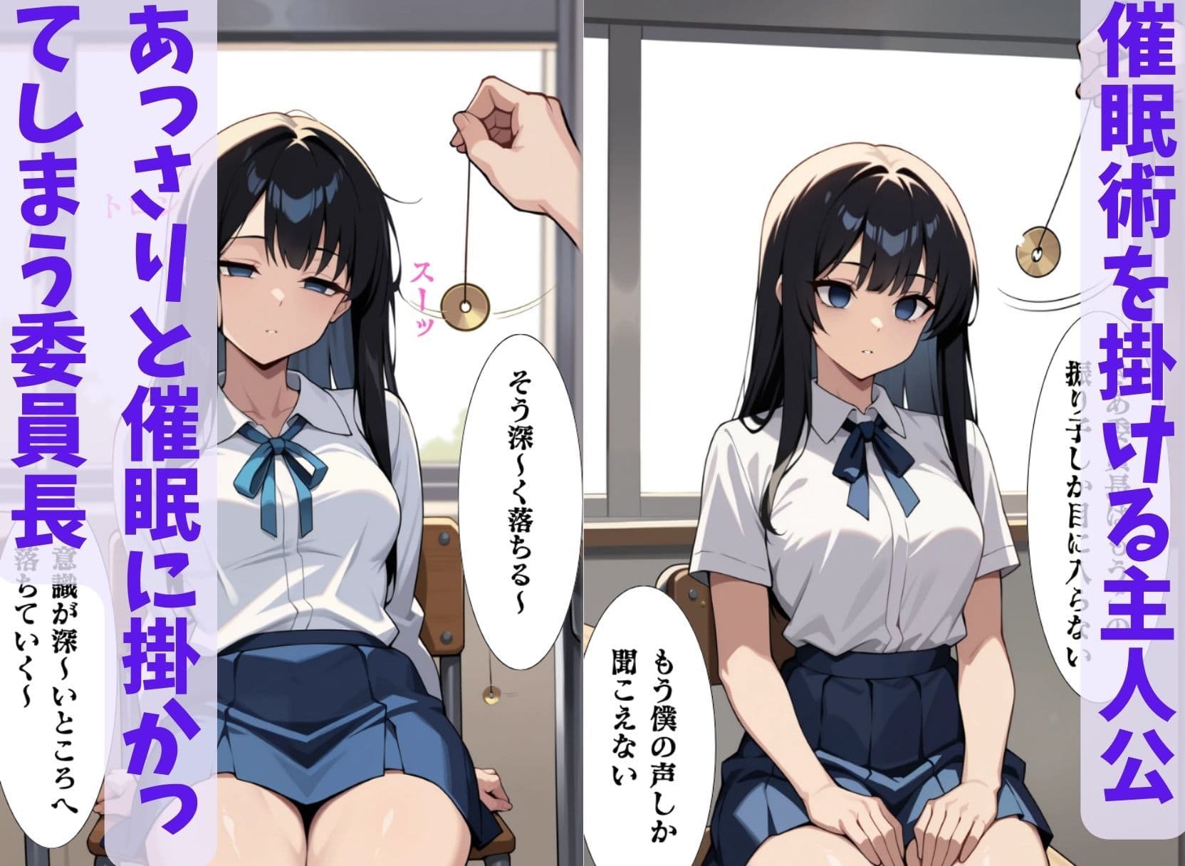 委員長は僕の催◯ドール1 (トランス誘導編) 〜トランス洗脳で言いなりの操り人形にマインドコントロール〜 サンプル画像 2