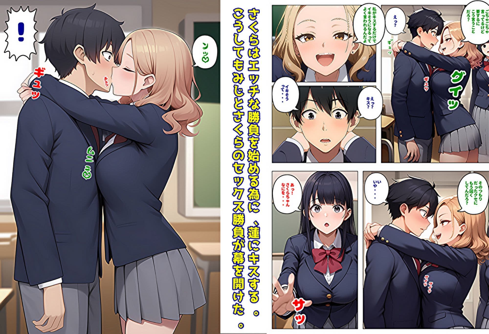 委員長とギャルがセックス勝負を始めたんだが俺が審判をする事になった話 サンプル画像 3