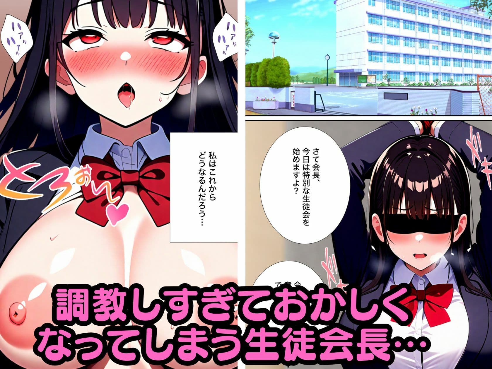 お堅い清純派の生徒会長を調教して性玩具にする話 サンプル画像 8