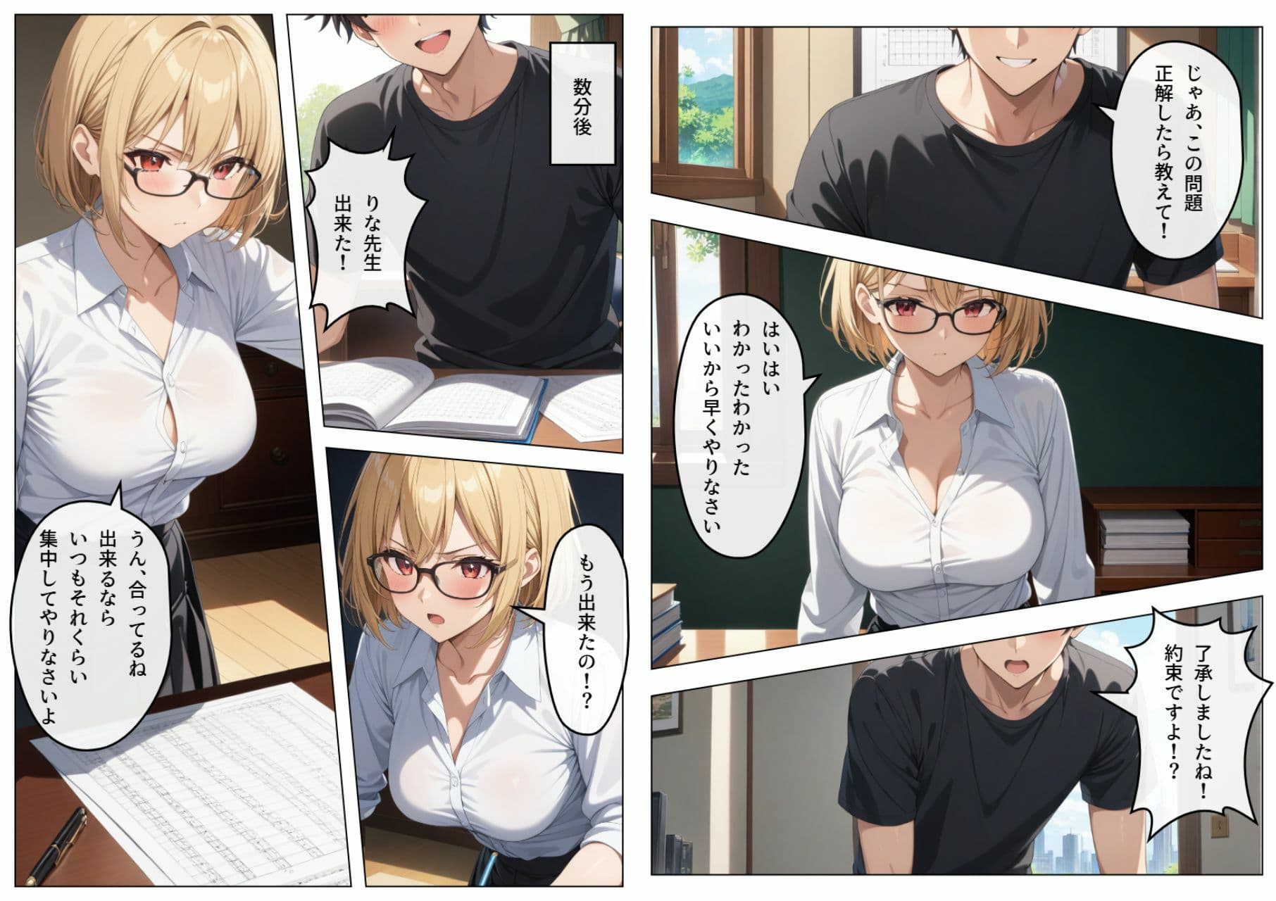 巨乳眼鏡家庭教師 快楽堕ちしたので中出ししてあげた サンプル画像 4