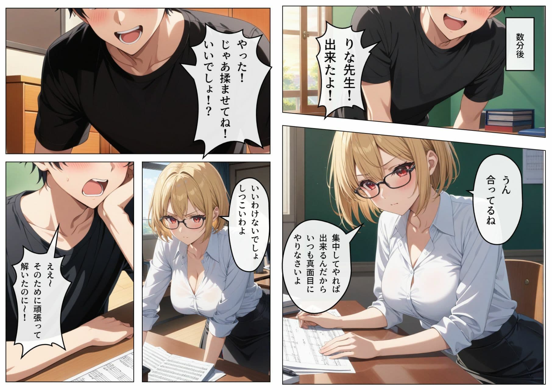 巨乳眼鏡家庭教師 快楽堕ちしたので中出ししてあげた サンプル画像 7