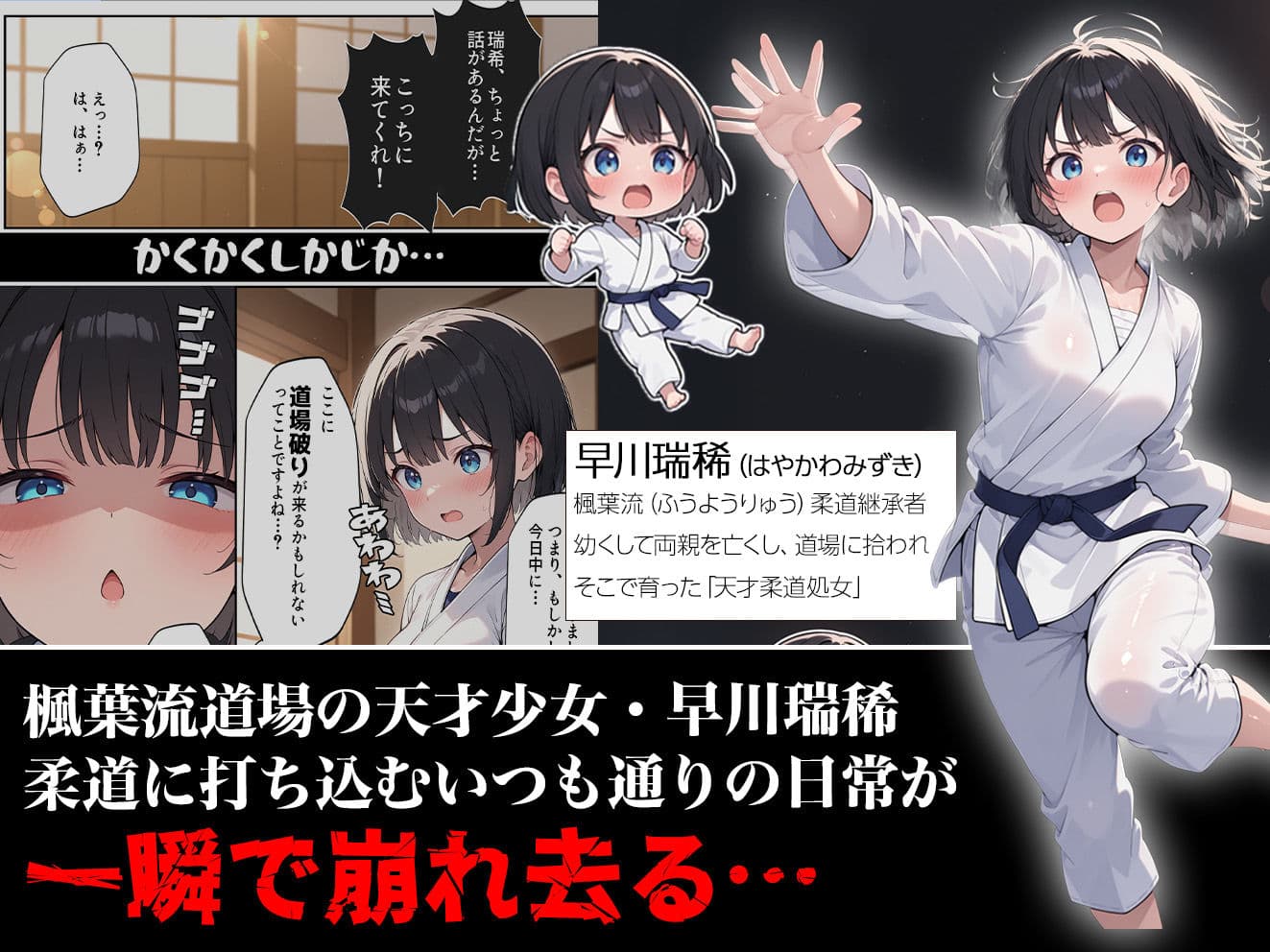 負けたら即中出しセックス 愛する道場を守るために道場破りに挑む天才柔道少女の話 サンプル画像 1