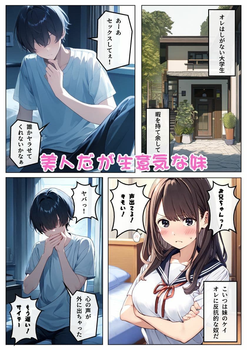 【近親相姦】デリヘル呼んだらオレを嫌ってる妹が来たので中出ししまくった！:本編52P＋おまけ144枚 サンプル画像 1