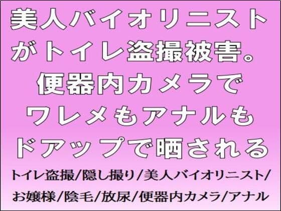美人バイオリニストがトイレ盗撮被害。便器内カメラでワレメもアナルもドアップで晒される