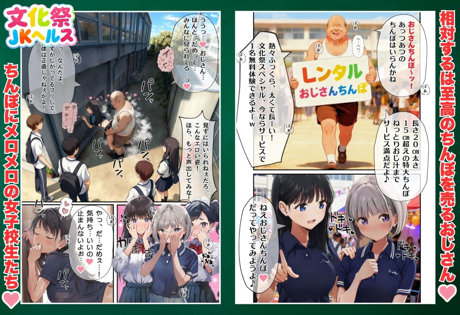 【大乱交】文化祭JKヘルス VS レンタルおじさんちんぽ サンプル画像 4