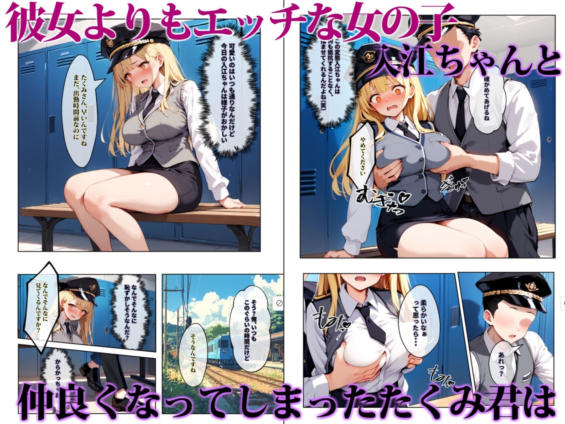 彼女よりエッチが上手い子との浮気SEXを見せてあげた話〜中出し列車で働くビッチ〜 サンプル画像 1