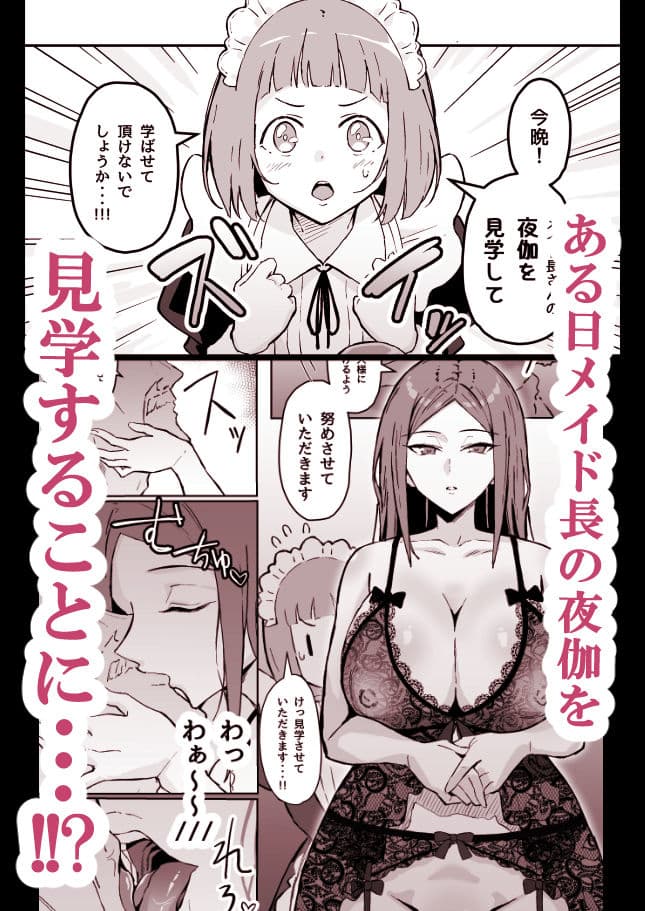 憧れの先輩メイド長の夜伽を見学 サンプル画像 2