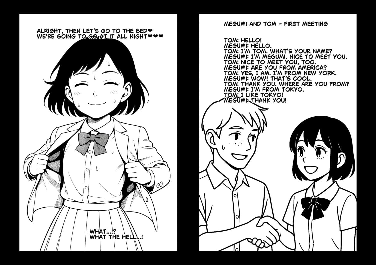 NEW HARMONY「AIで作った英語教科書の同人漫画」 サンプル画像 1