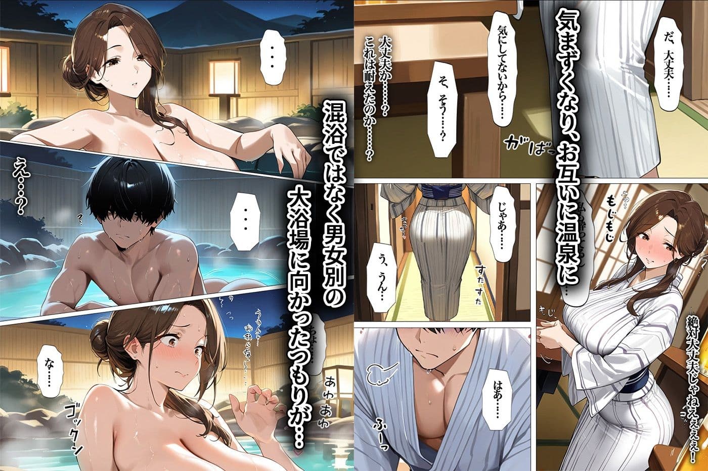 爆乳お母さんとの温泉旅行で裸を見てフル勃起 興奮して止まらない息子と中出しエッチ サンプル画像 4