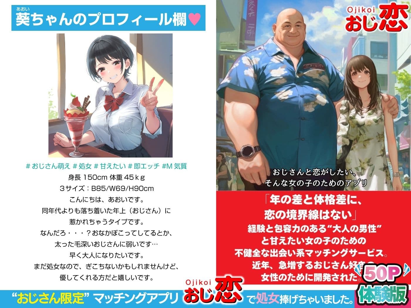 おじさん限定マッチングアプリ【おじ恋】で処女捧げちゃいました。 サンプル画像 1