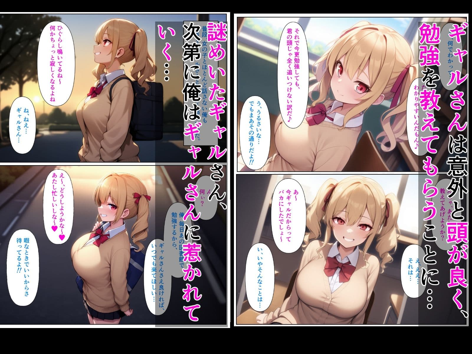 優等生の金髪ツインテの巨乳ギャルさんとラブラブエッチする話 サンプル画像 2