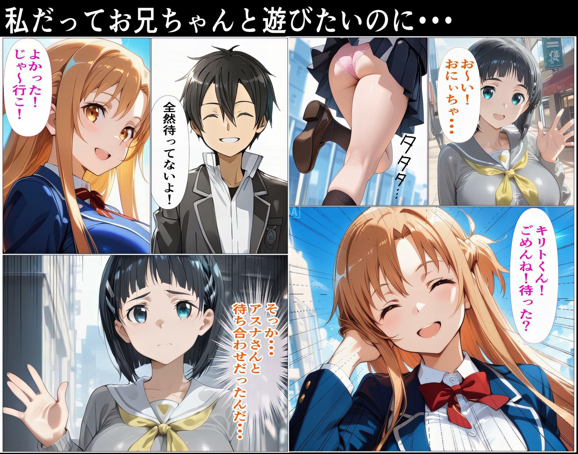 黒の剣士の三角関係〜めちゃくちゃに抱かれたいアスナ・兄のSEXを聞いて発情する直葉〜 サンプル画像 1