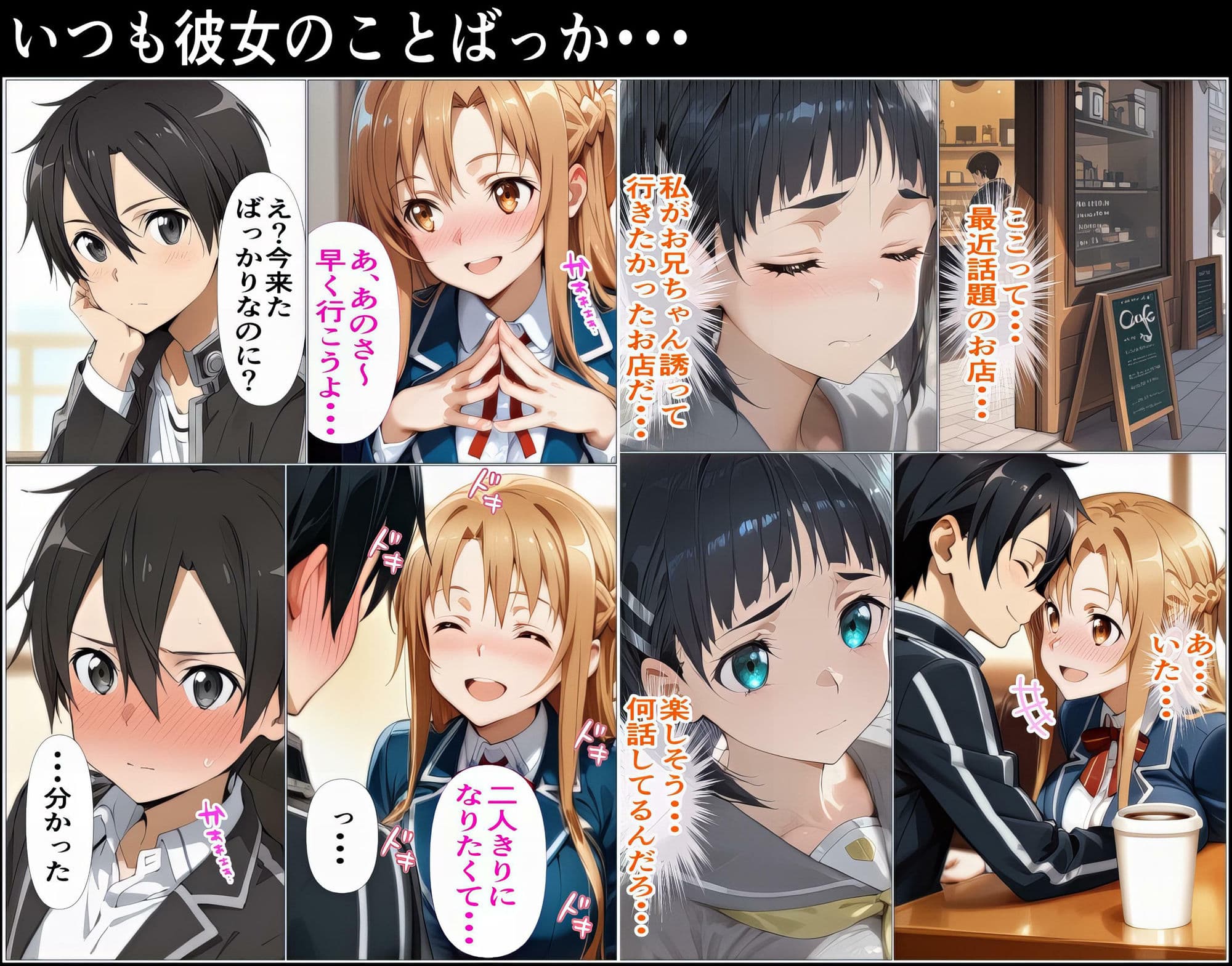 黒の剣士の三角関係〜めちゃくちゃに抱かれたいアスナ・兄のSEXを聞いて発情する直葉〜 サンプル画像 2