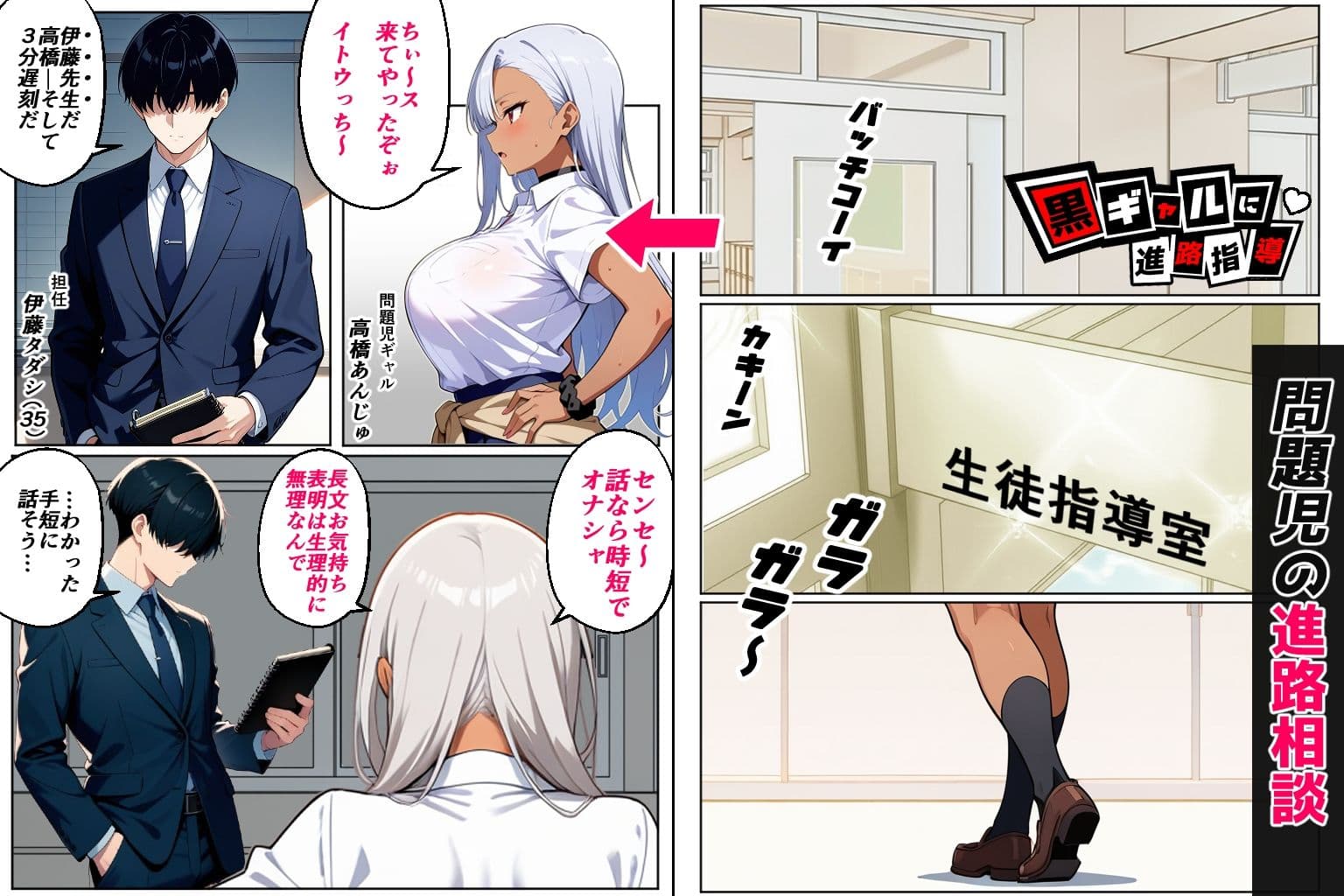 黒ギャルに進路指導（コミック60p） サンプル画像 2