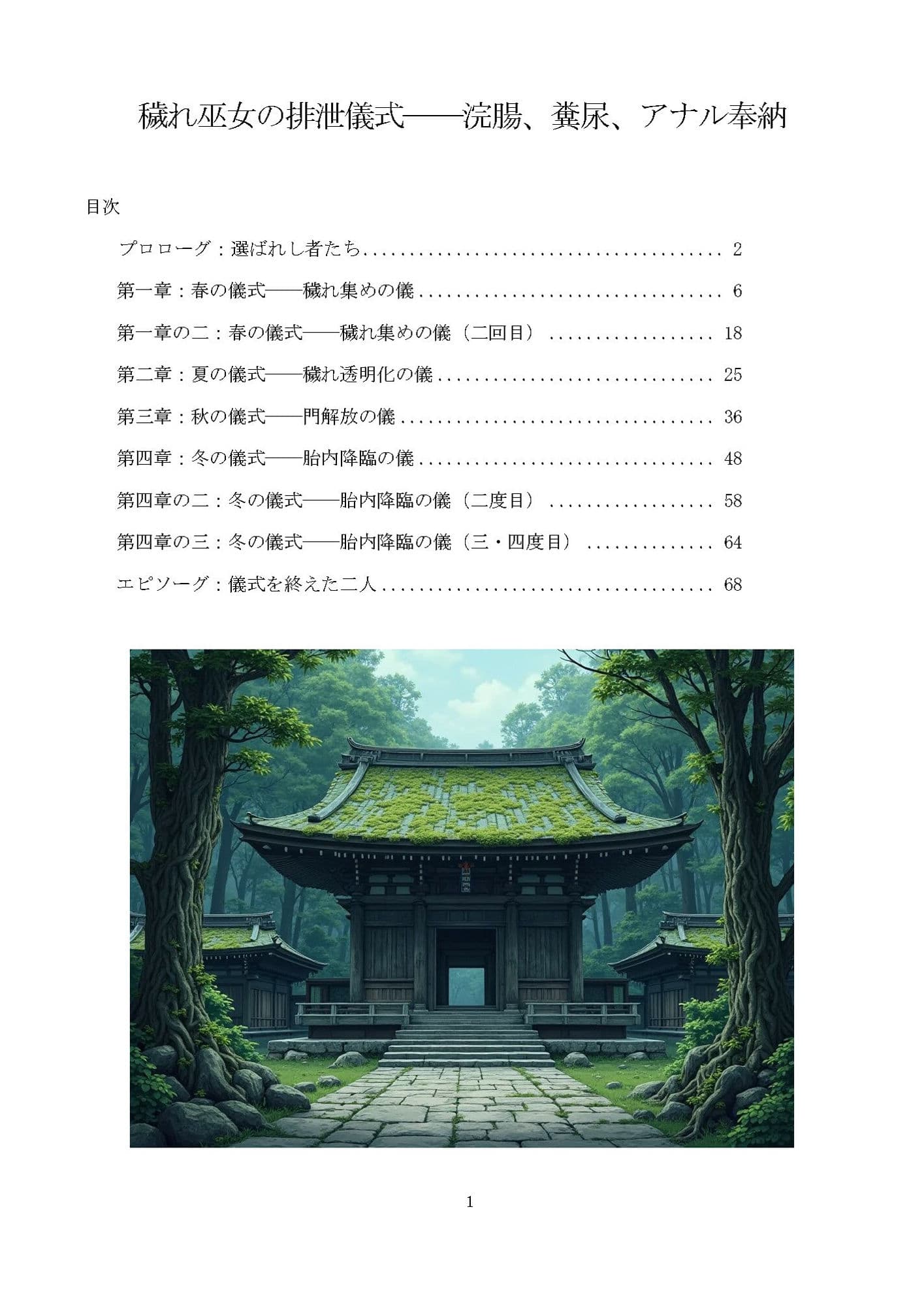 穢れ巫女の排泄儀式──浣腸、糞尿、アナル奉納 サンプル画像 2