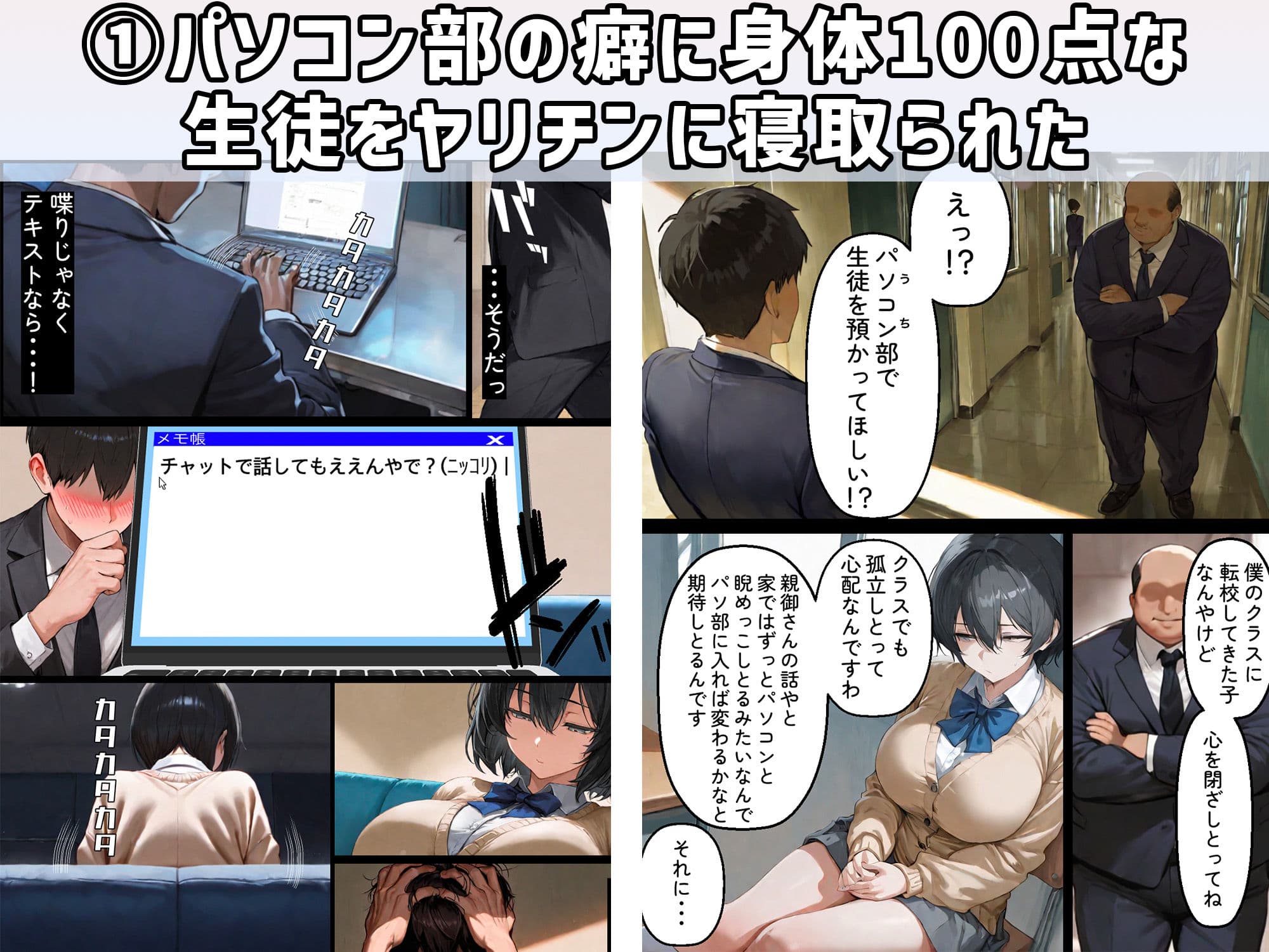 NTR漫画5作品300P総集編！パソコン部、幼馴染、新卒ちゃん、バスケ女子、リフレ嬢 サンプル画像 3