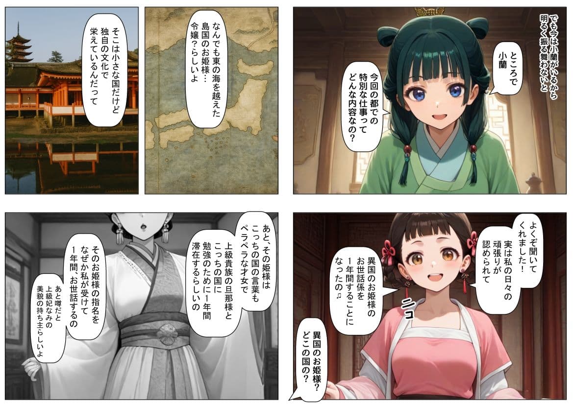 子翠（しすい）と小蘭（シャオラン）に数年後に再会できる話（薬屋のひとりご●、二次創作） サンプル画像 5